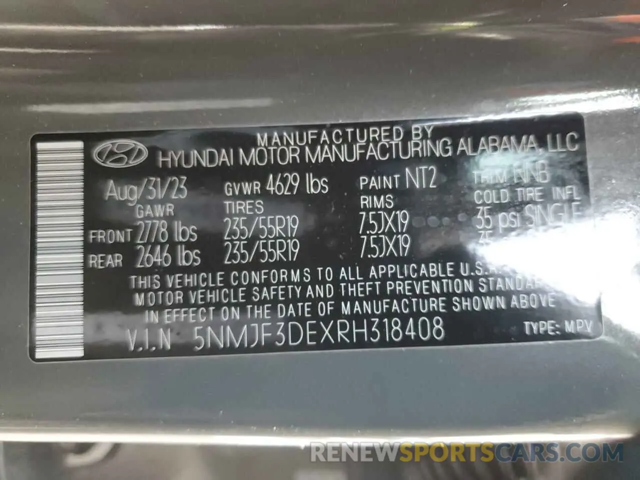 13 Фотография поврежденного автомобиля 5NMJF3DEXRH318408 HYUNDAI TUCSON 2024