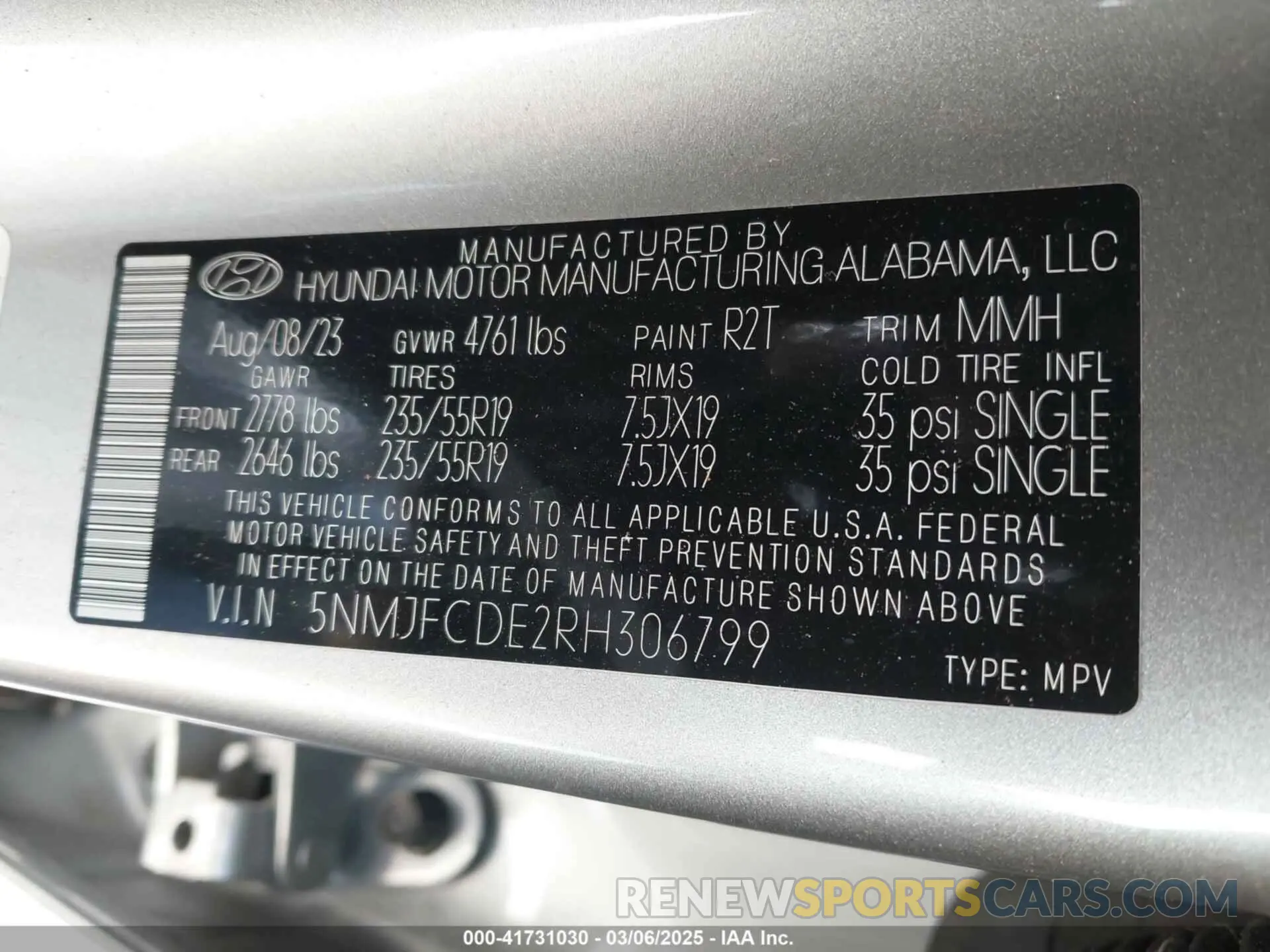 9 Фотография поврежденного автомобиля 5NMJFCDE2RH306799 HYUNDAI TUCSON 2024