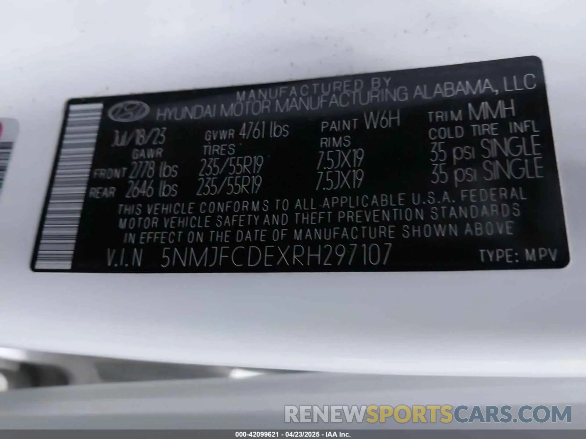 9 Фотография поврежденного автомобиля 5NMJFCDEXRH297107 HYUNDAI TUCSON 2024
