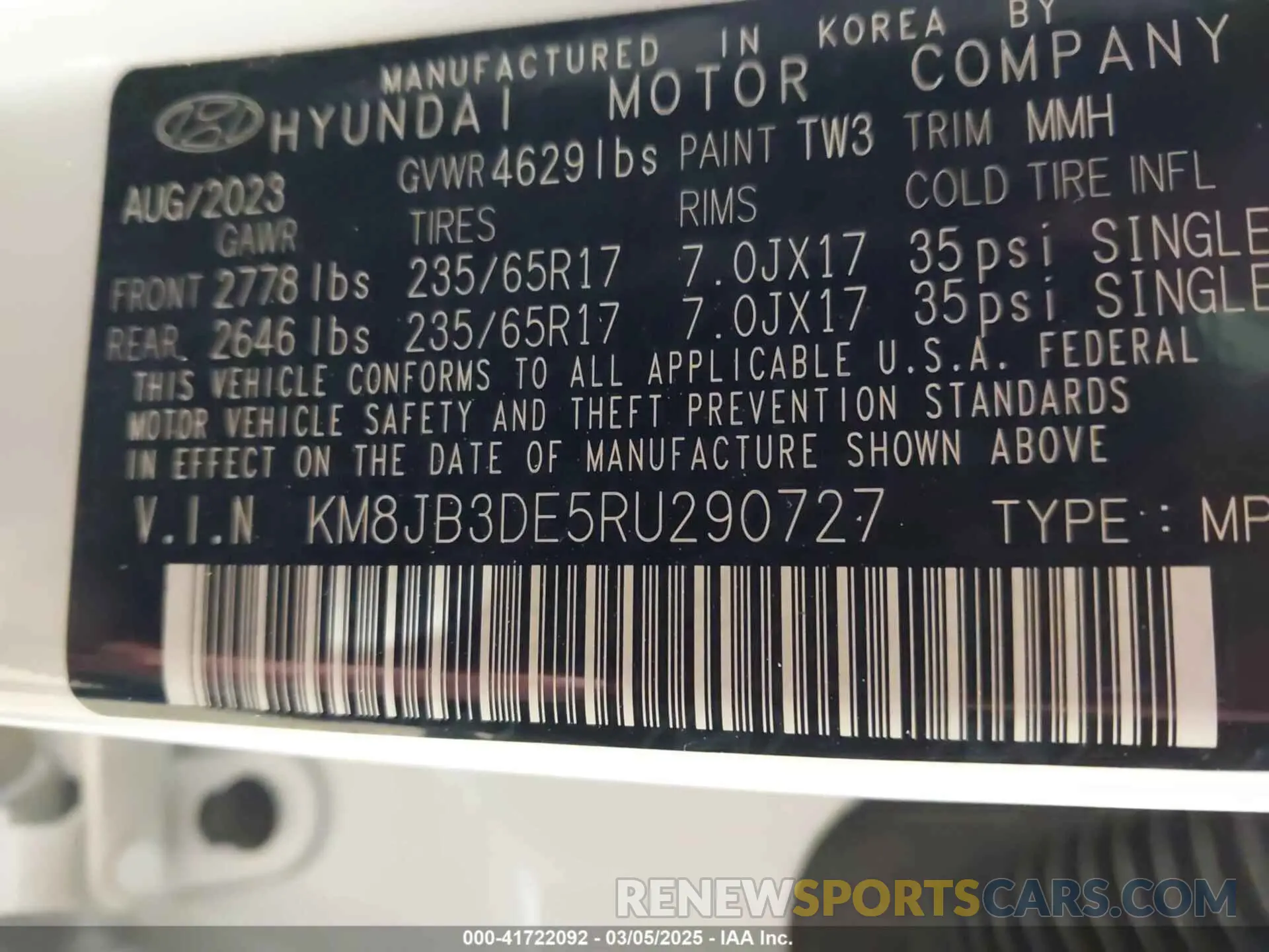 9 Фотография поврежденного автомобиля KM8JB3DE5RU290727 HYUNDAI TUCSON 2024