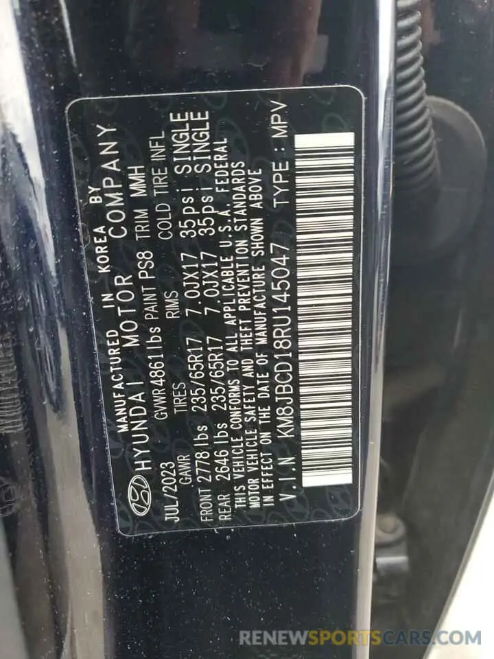 13 Photograph of a damaged car KM8JBCD18RU145047 HYUNDAI TUCSON 2024