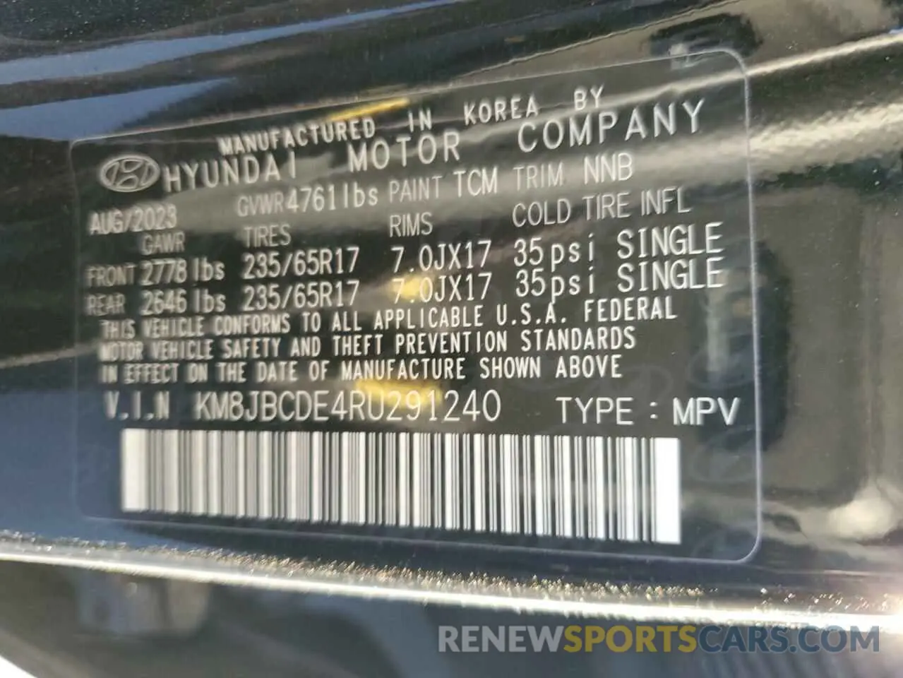 14 Фотография поврежденного автомобиля KM8JBCDE4RU291240 HYUNDAI TUCSON 2024