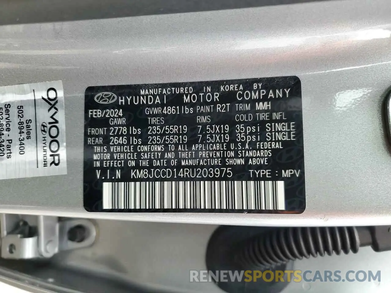 14 Photograph of a damaged car KM8JCCD14RU203975 HYUNDAI TUCSON 2024