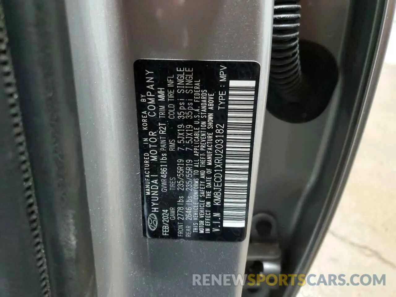 13 Фотография поврежденного автомобиля KM8JECD1XRU203182 HYUNDAI TUCSON 2024