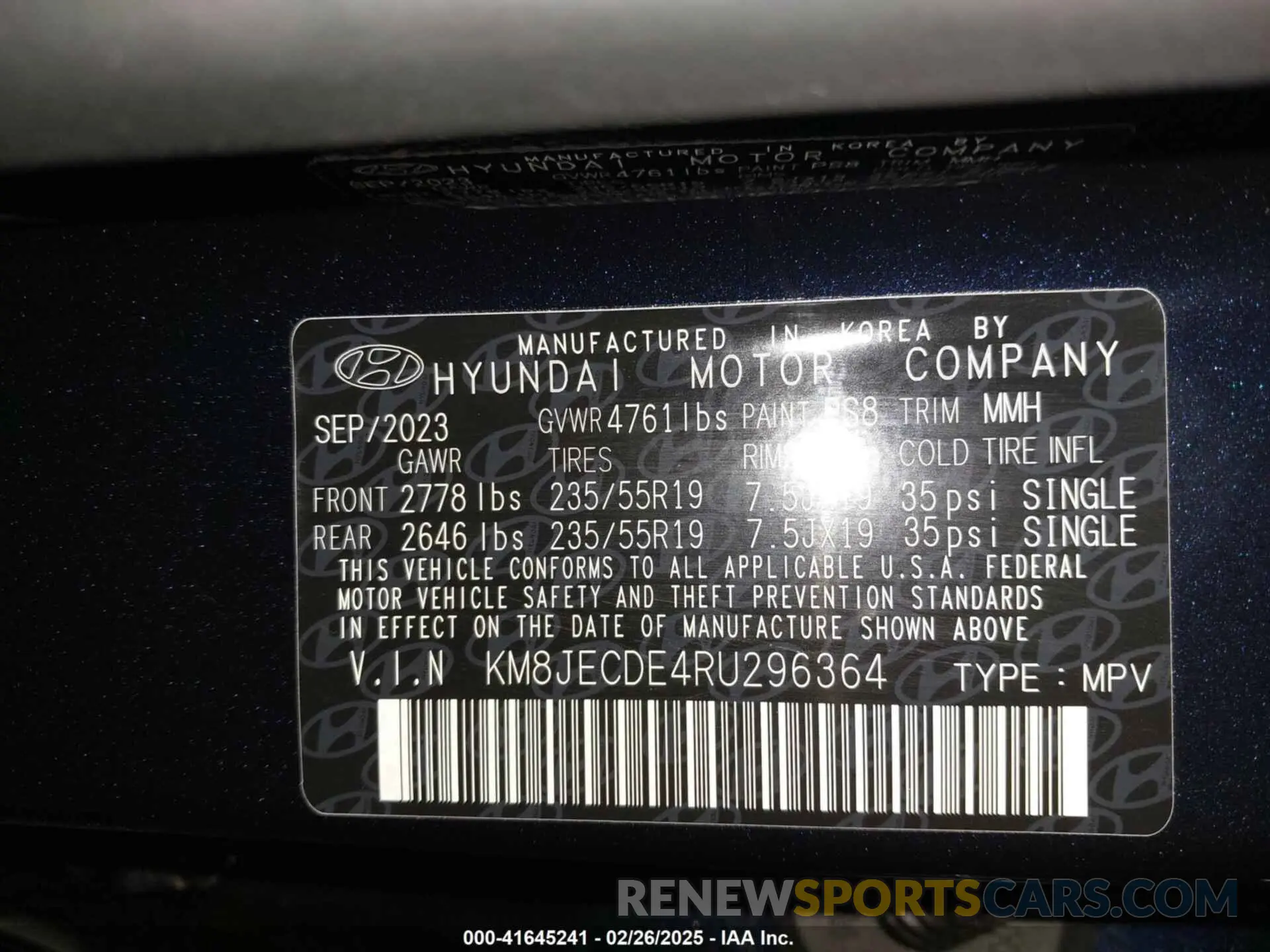 9 Photograph of a damaged car KM8JECDE4RU296364 HYUNDAI TUCSON 2024