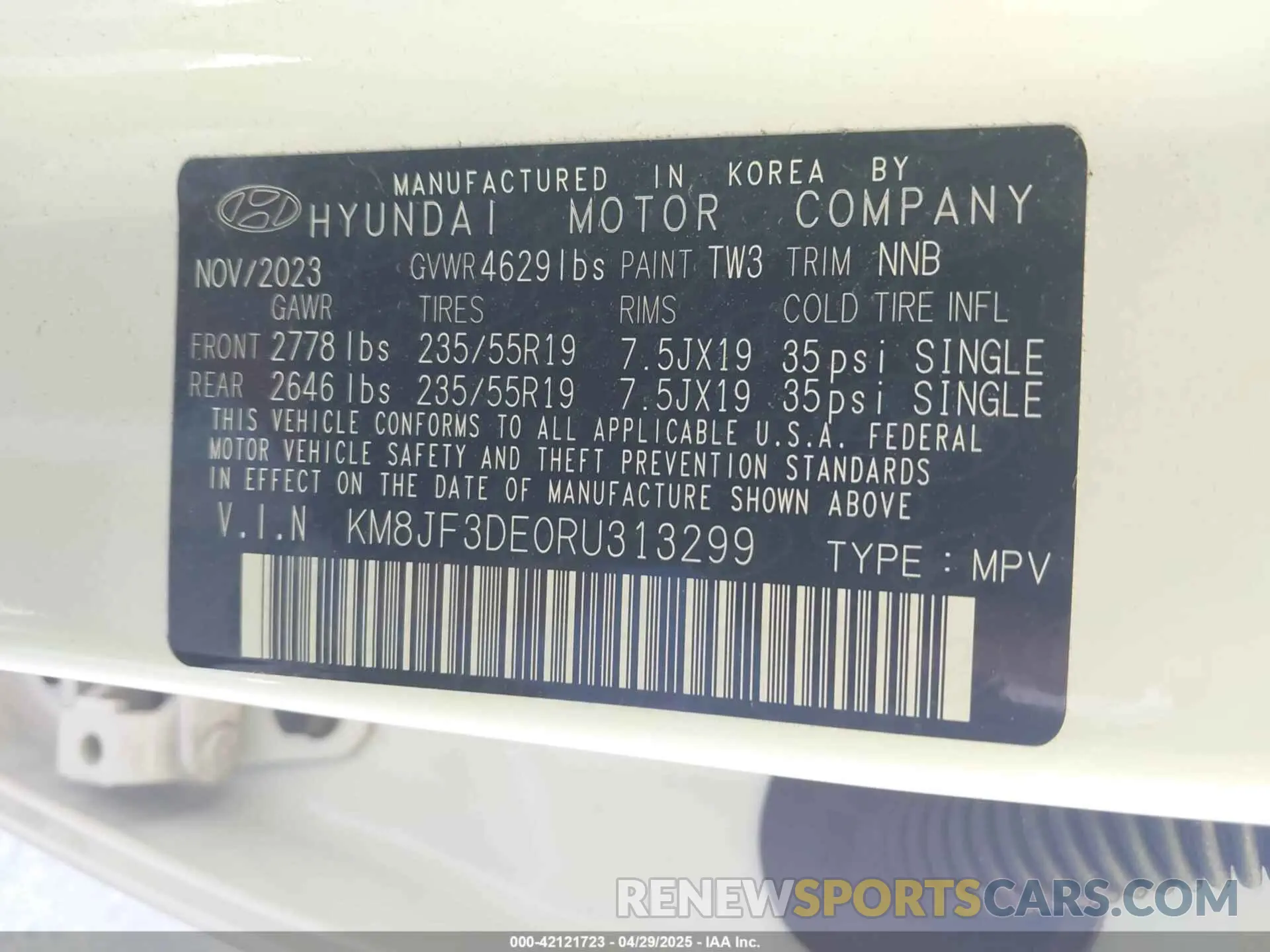 9 Photograph of a damaged car KM8JF3DE0RU313299 HYUNDAI TUCSON 2024