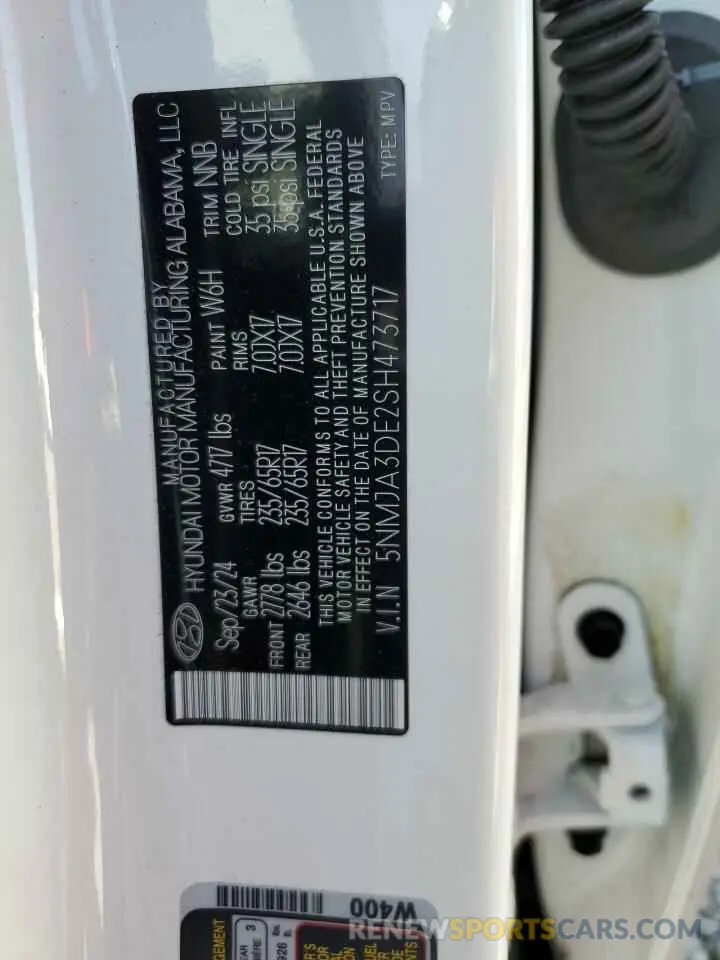 14 Photograph of a damaged car 5NMJA3DE2SH473717 HYUNDAI TUCSON 2025