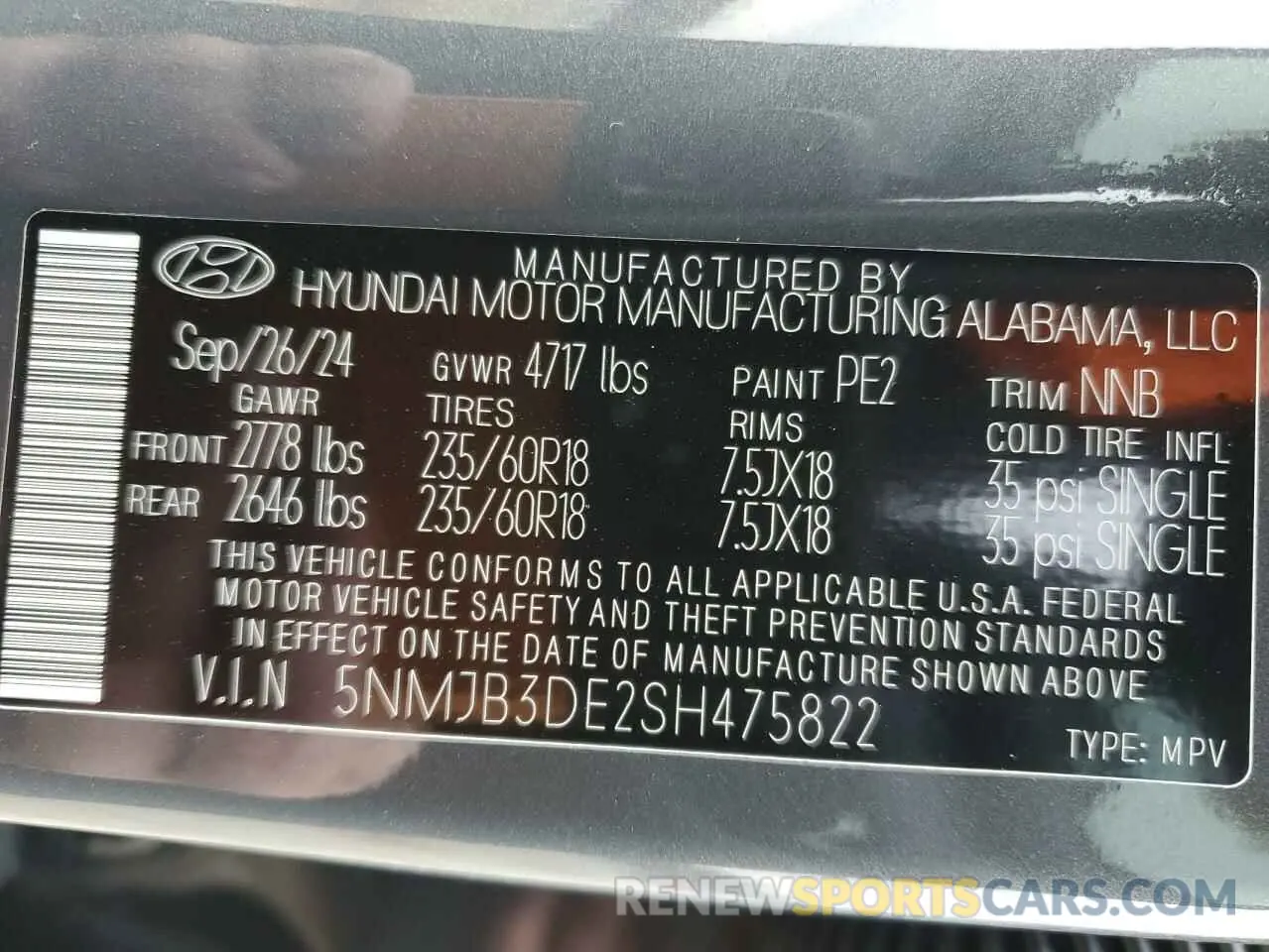 15 Photograph of a damaged car 5NMJB3DE2SH475822 HYUNDAI TUCSON 2025