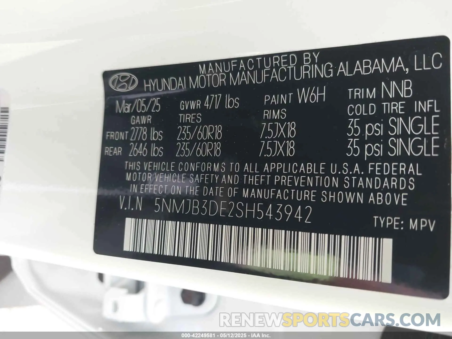 9 Photograph of a damaged car 5NMJB3DE2SH543942 HYUNDAI TUCSON 2025