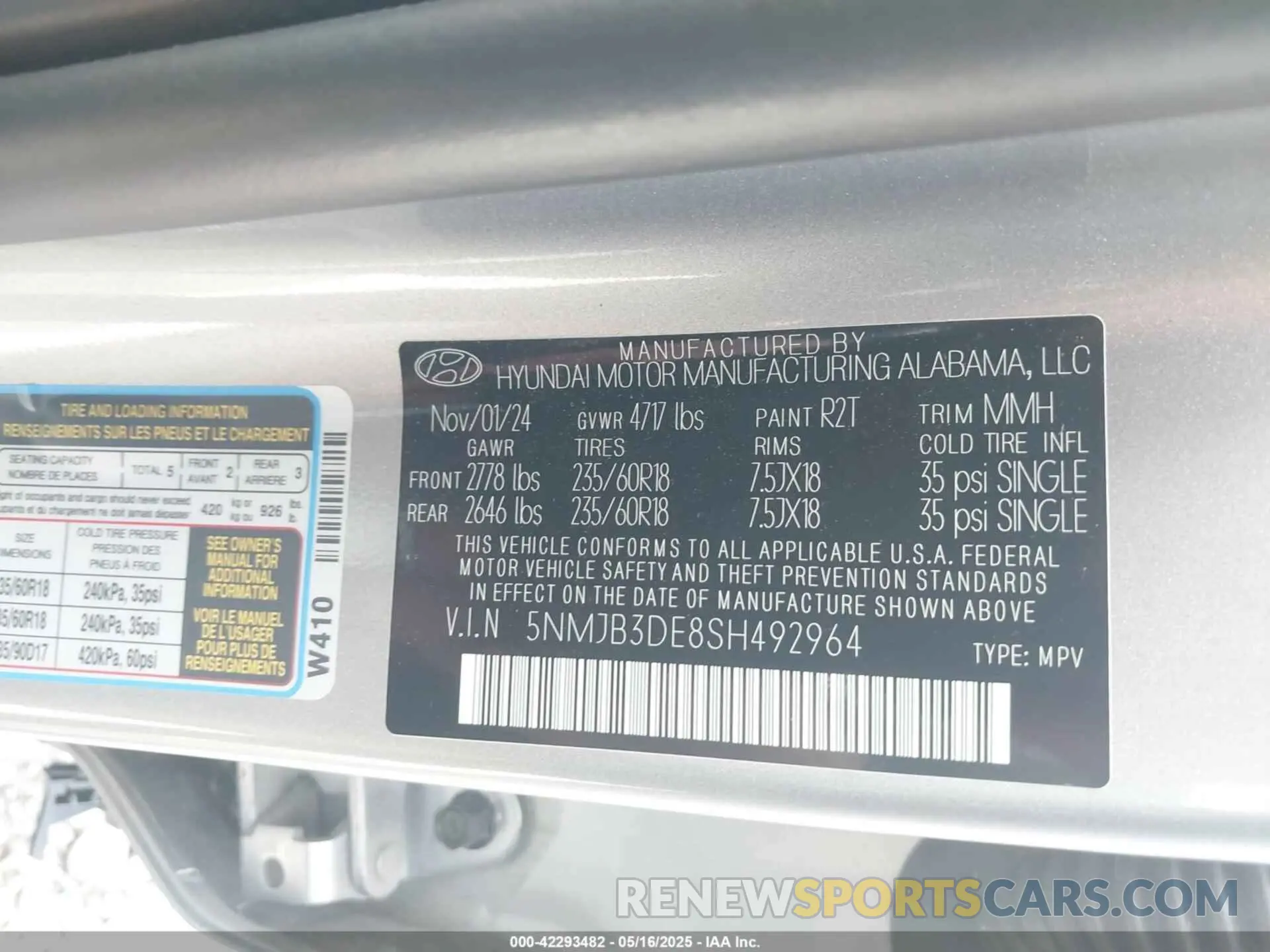 9 Photograph of a damaged car 5NMJB3DE8SH492964 HYUNDAI TUCSON 2025
