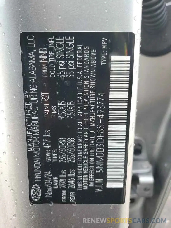 14 Фотография поврежденного автомобиля 5NMJB3DE8SH493774 HYUNDAI TUCSON 2025