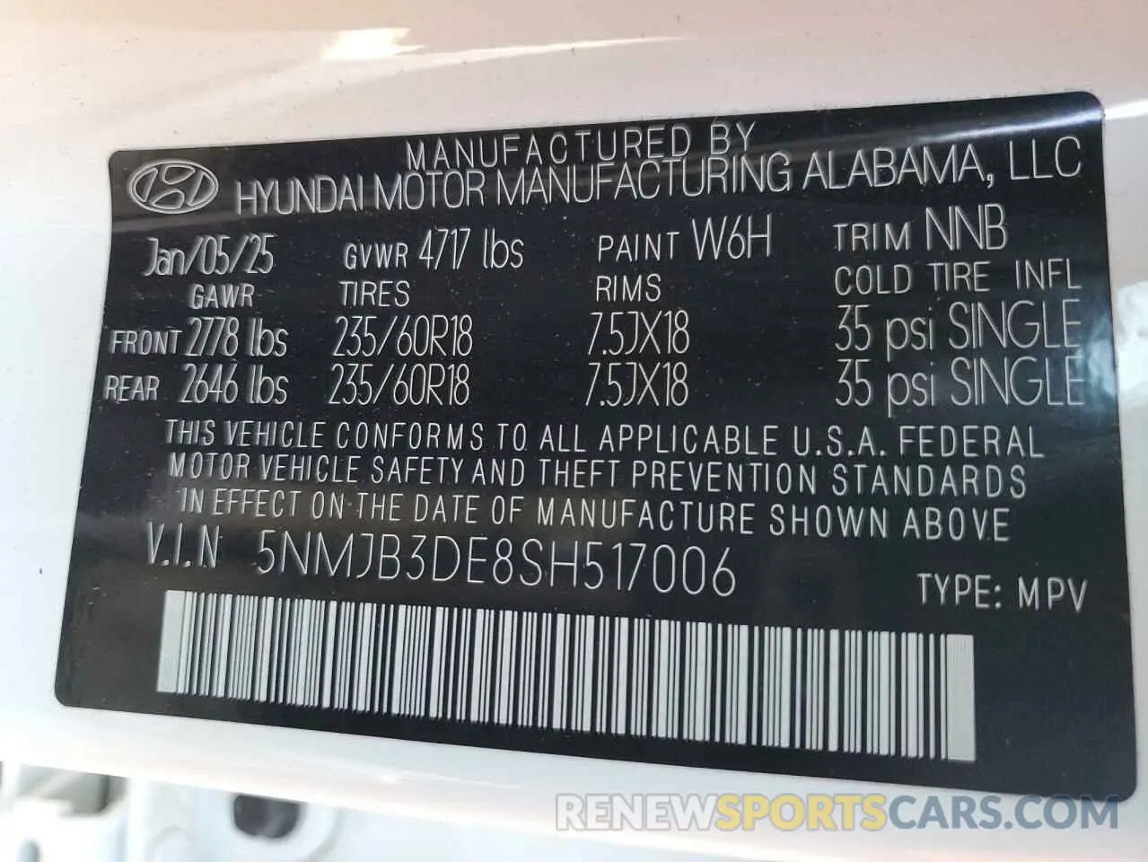 12 Photograph of a damaged car 5NMJB3DE8SH517006 HYUNDAI TUCSON 2025