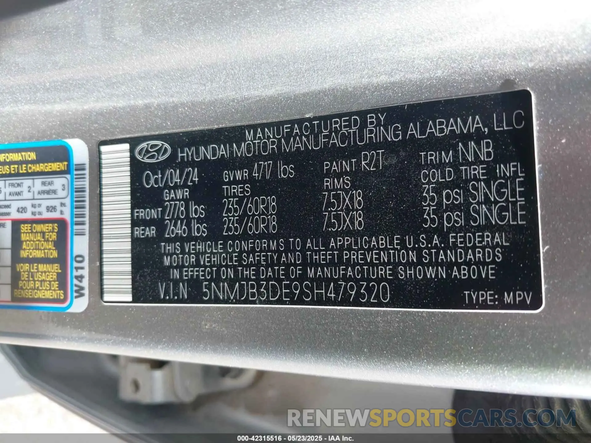 9 Фотография поврежденного автомобиля 5NMJB3DE9SH479320 HYUNDAI TUCSON 2025