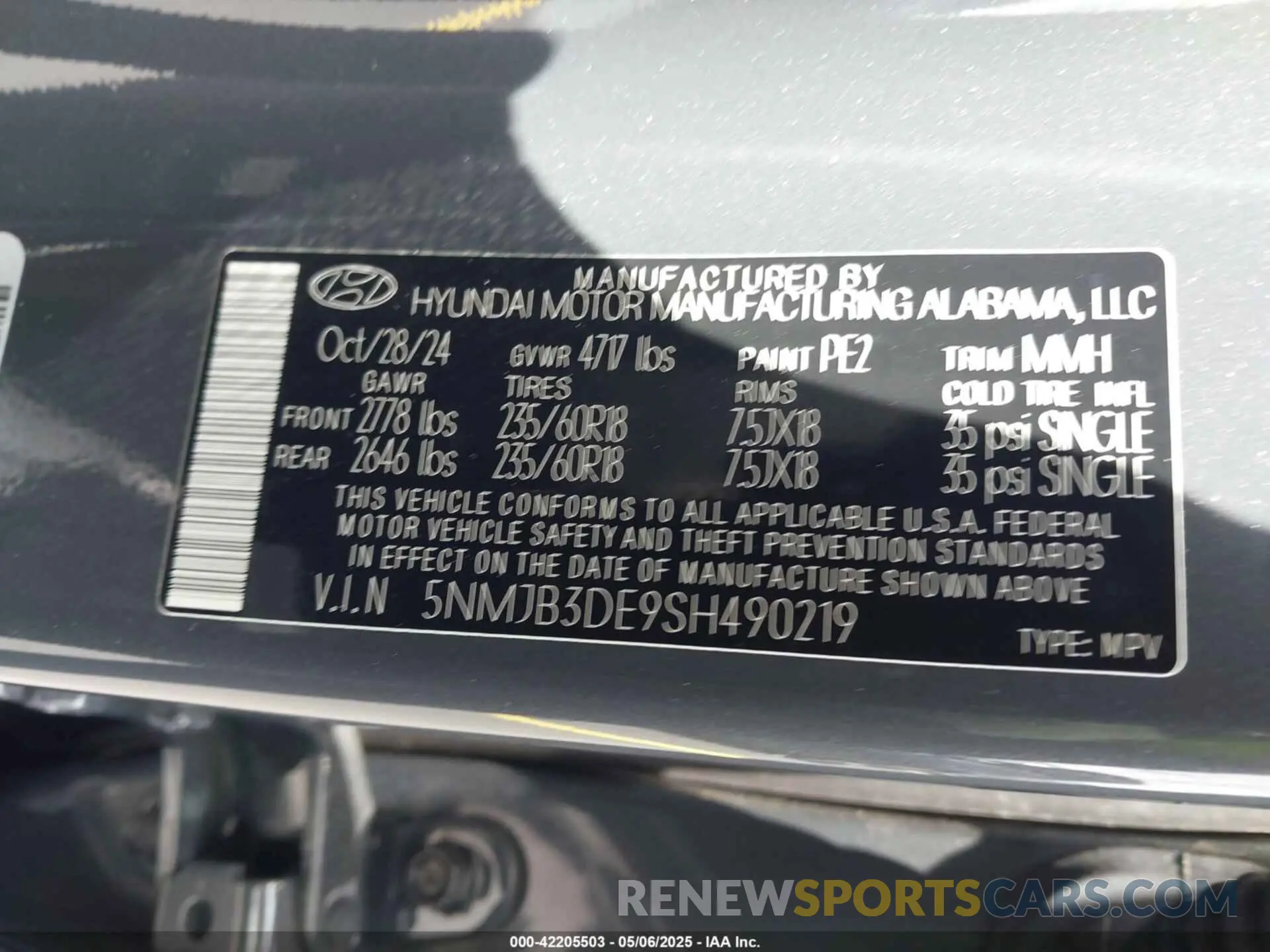 9 Photograph of a damaged car 5NMJB3DE9SH490219 HYUNDAI TUCSON 2025