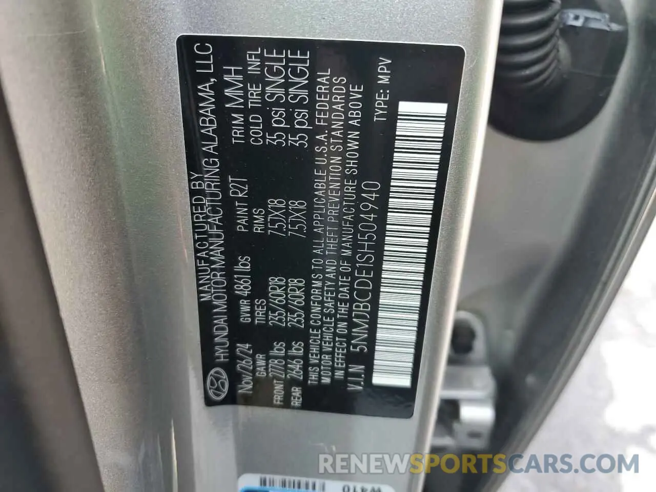 13 Photograph of a damaged car 5NMJBCDE1SH504940 HYUNDAI TUCSON 2025