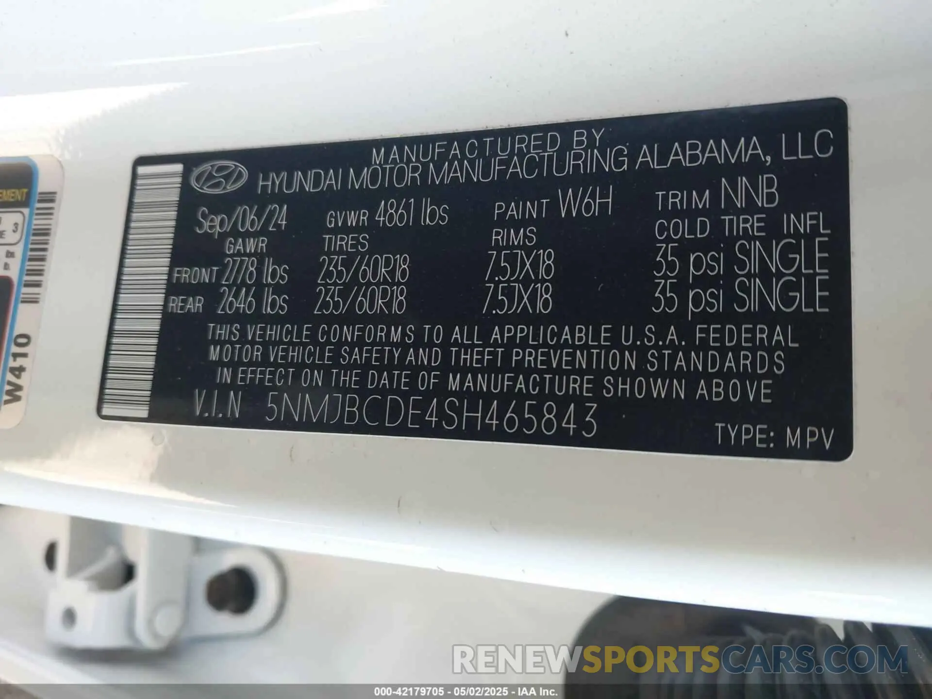 9 Photograph of a damaged car 5NMJBCDE4SH465843 HYUNDAI TUCSON 2025