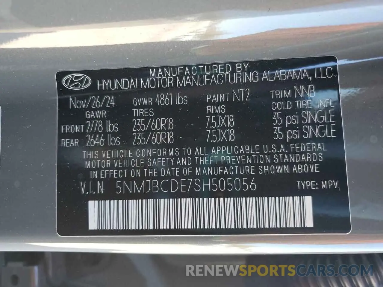 13 Фотография поврежденного автомобиля 5NMJBCDE7SH505056 HYUNDAI TUCSON 2025