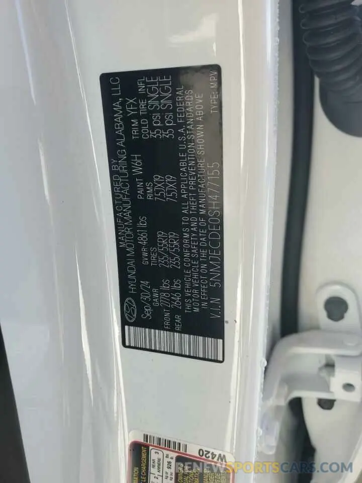 13 Photograph of a damaged car 5NMJECDE0SH477155 HYUNDAI TUCSON 2025