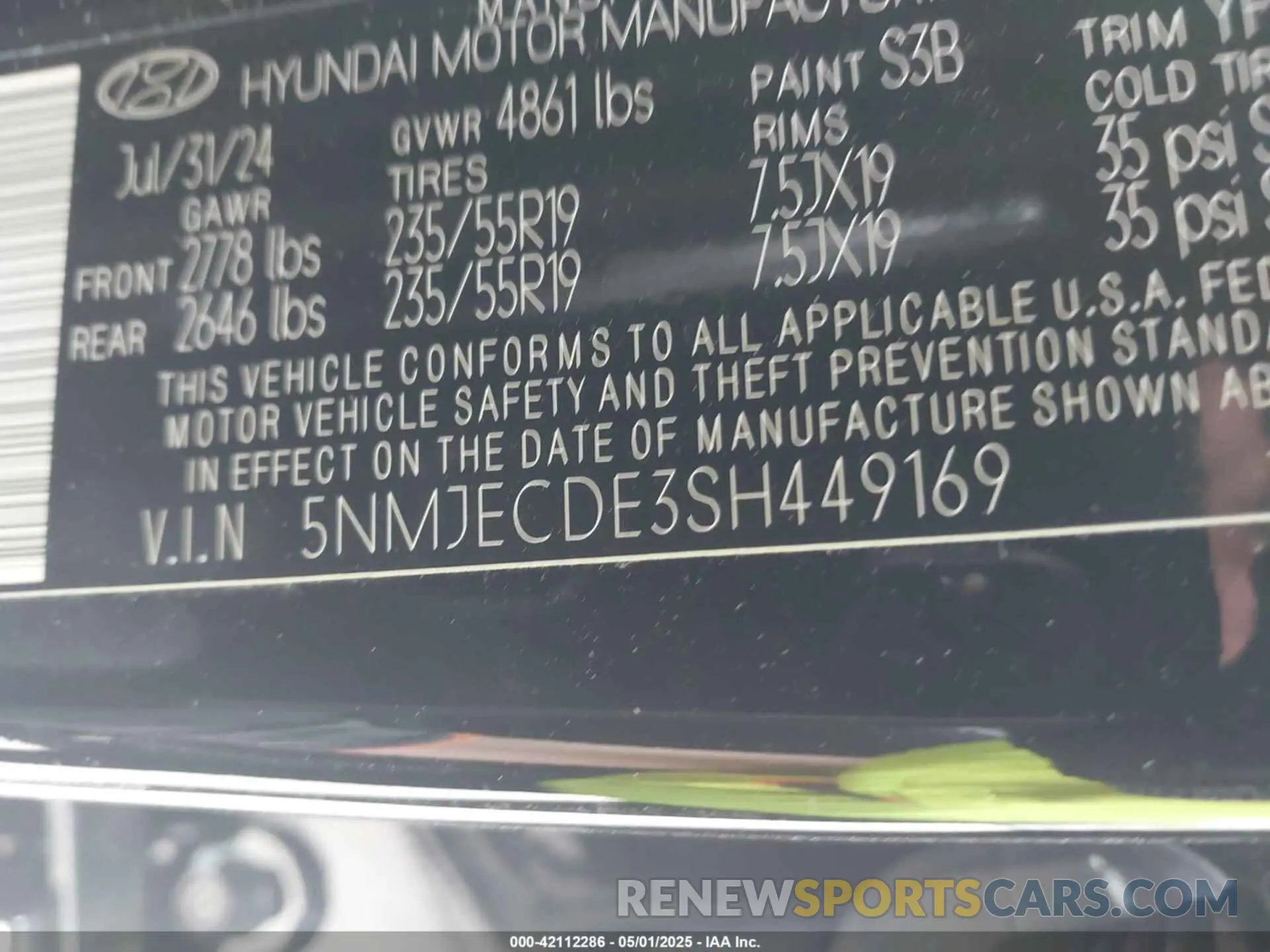 9 Photograph of a damaged car 5NMJECDE3SH449169 HYUNDAI TUCSON 2025