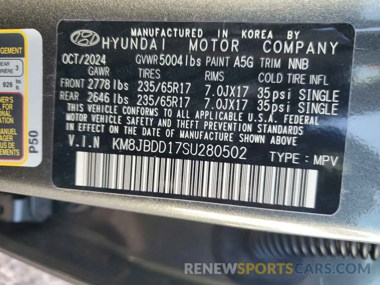 14 Photograph of a damaged car KM8JBDD17SU280502 HYUNDAI TUCSON 2025