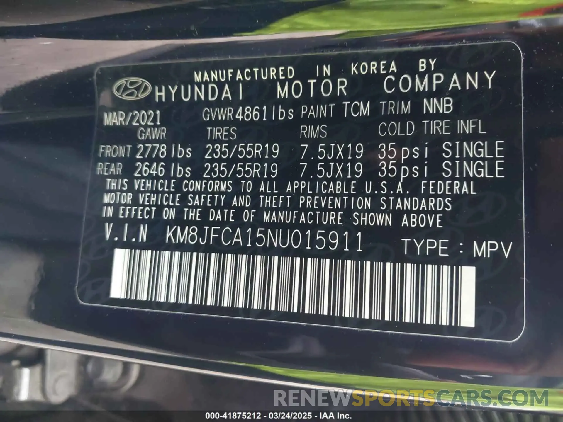 9 Photograph of a damaged car KM8JFCA15NU015911 HYUNDAI TUCSON HYBRID 2022
