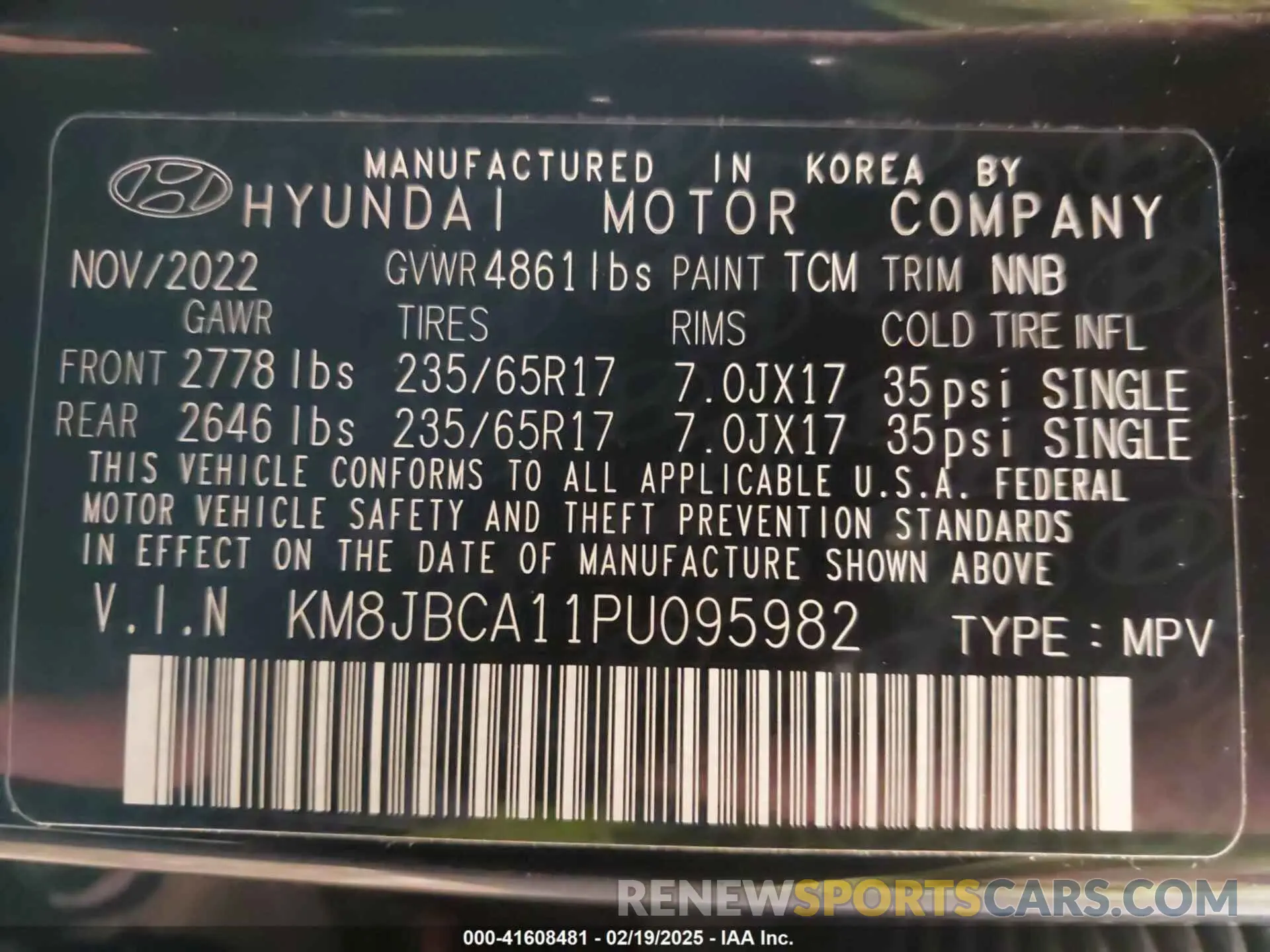 9 Photograph of a damaged car KM8JBCA11PU095982 HYUNDAI TUCSON HYBRID 2023