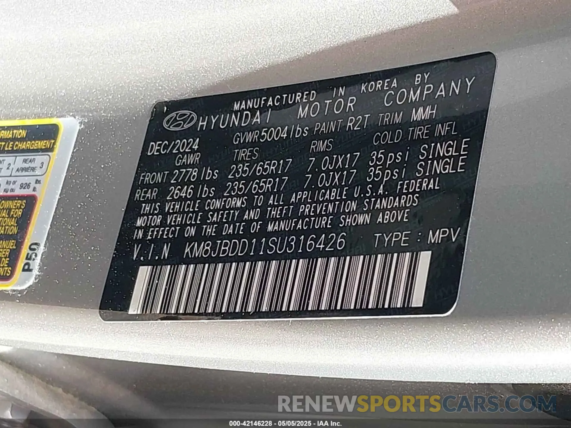 9 Photograph of a damaged car KM8JBDD11SU316426 HYUNDAI TUCSON HYBRID 2025