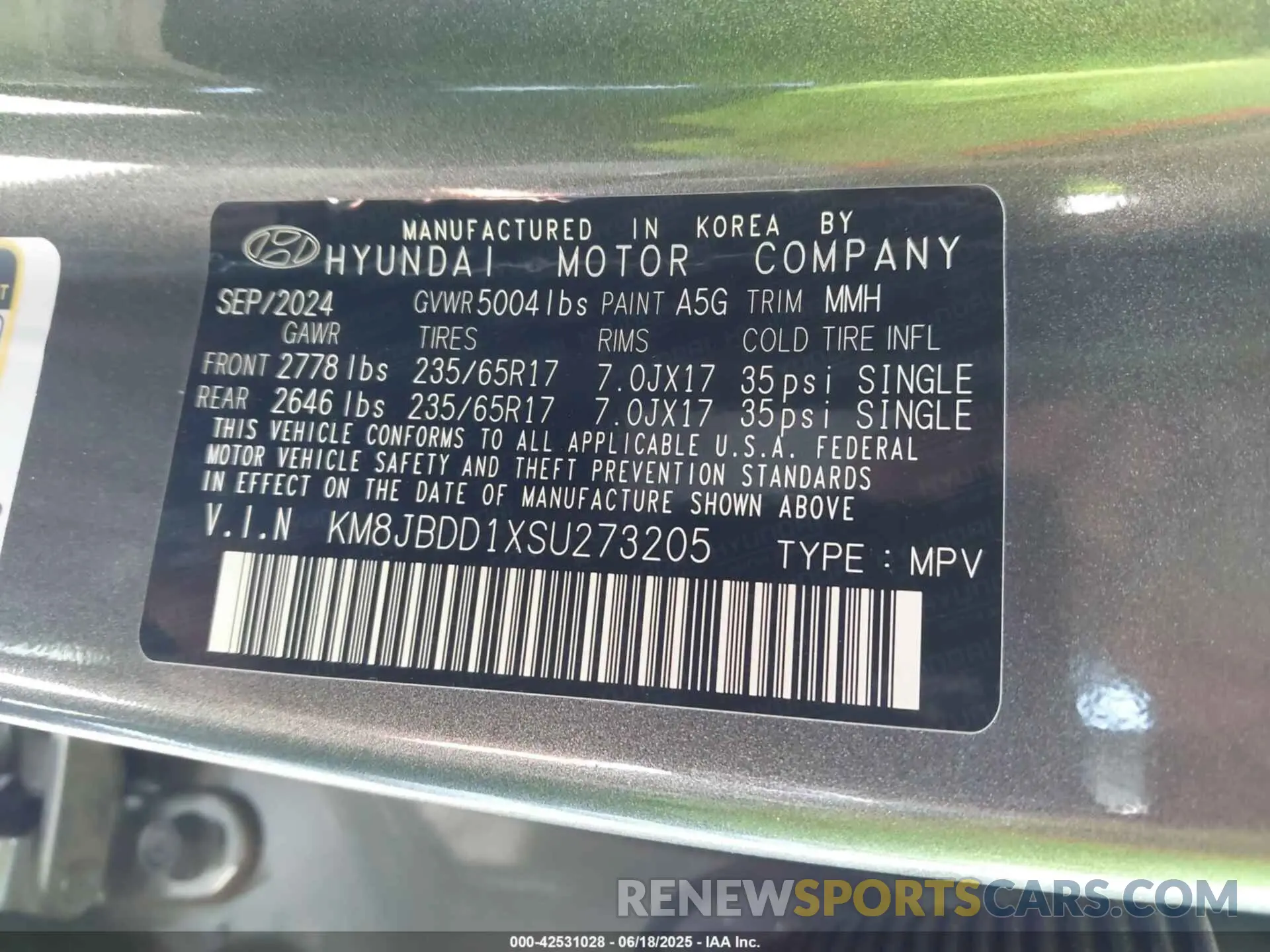 9 Photograph of a damaged car KM8JBDD1XSU273205 HYUNDAI TUCSON HYBRID 2025
