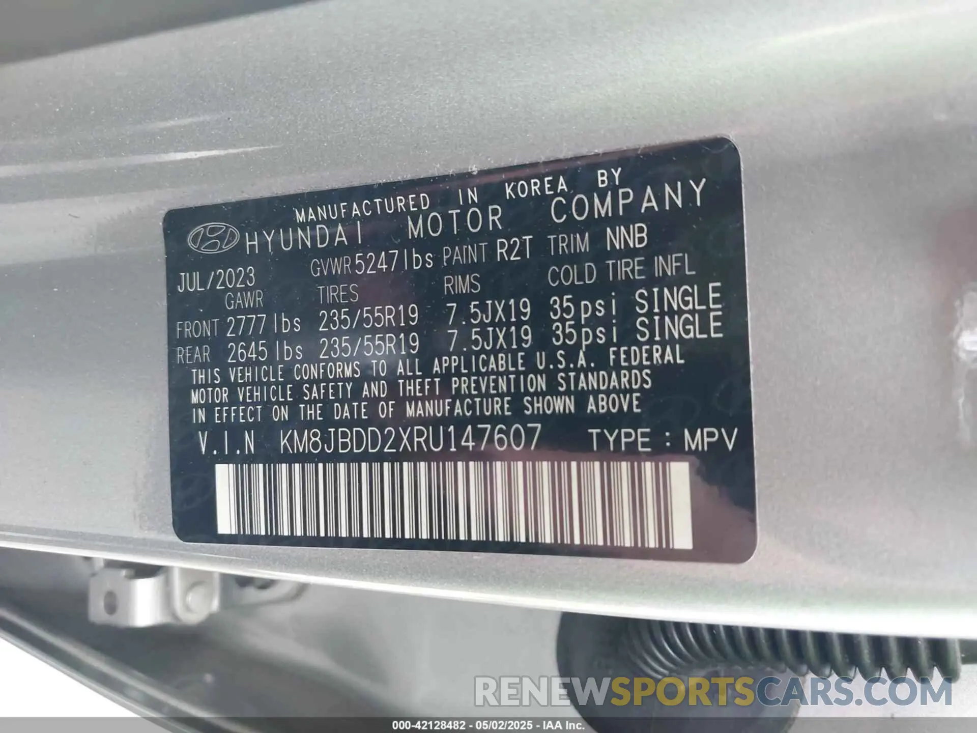 9 Фотография поврежденного автомобиля KM8JBDD2XRU147607 HYUNDAI TUCSON PLUG-IN HYBRID 2024