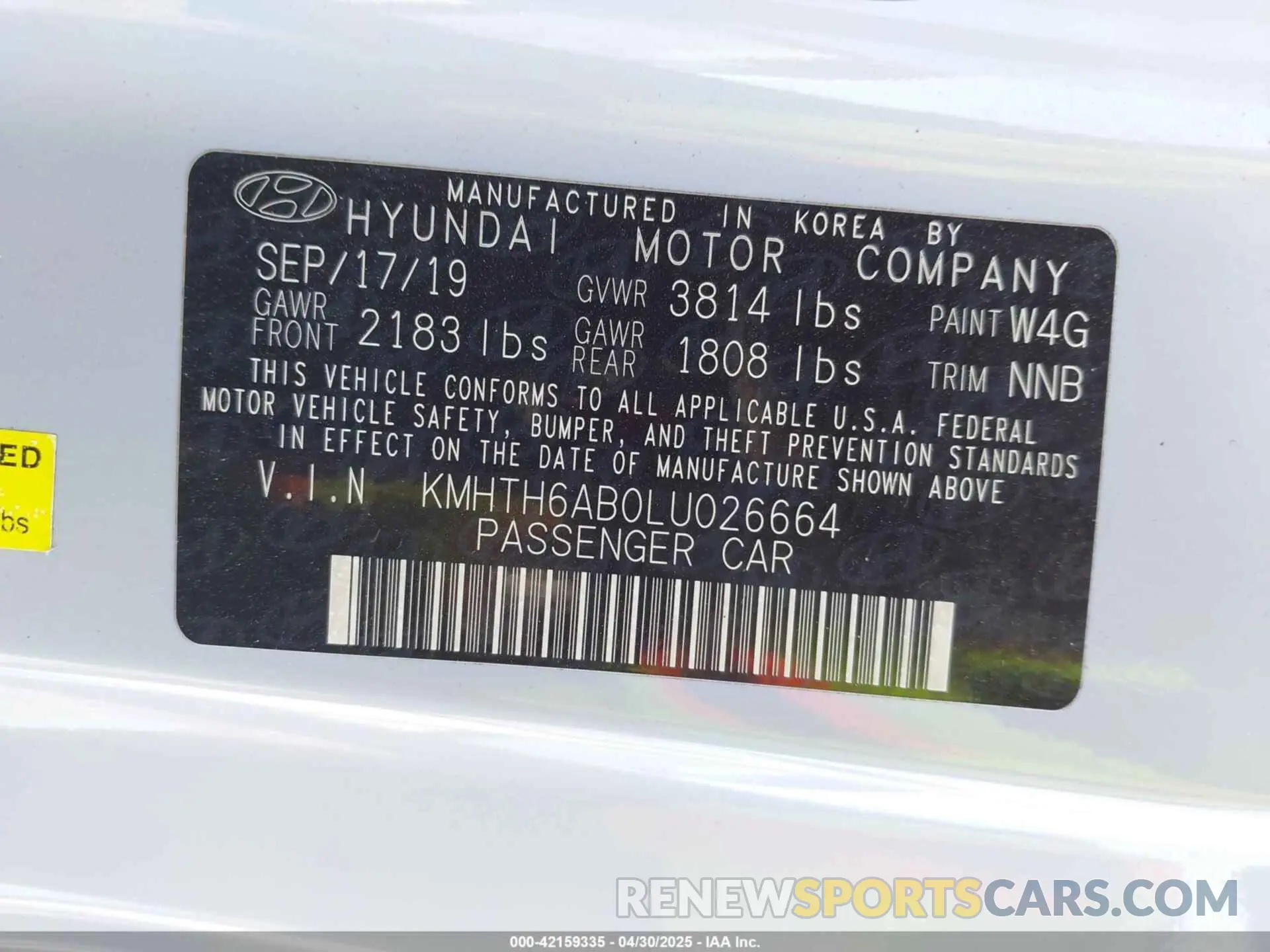 9 Фотография поврежденного автомобиля KMHTH6AB0LU026664 HYUNDAI VELOSTER 2020