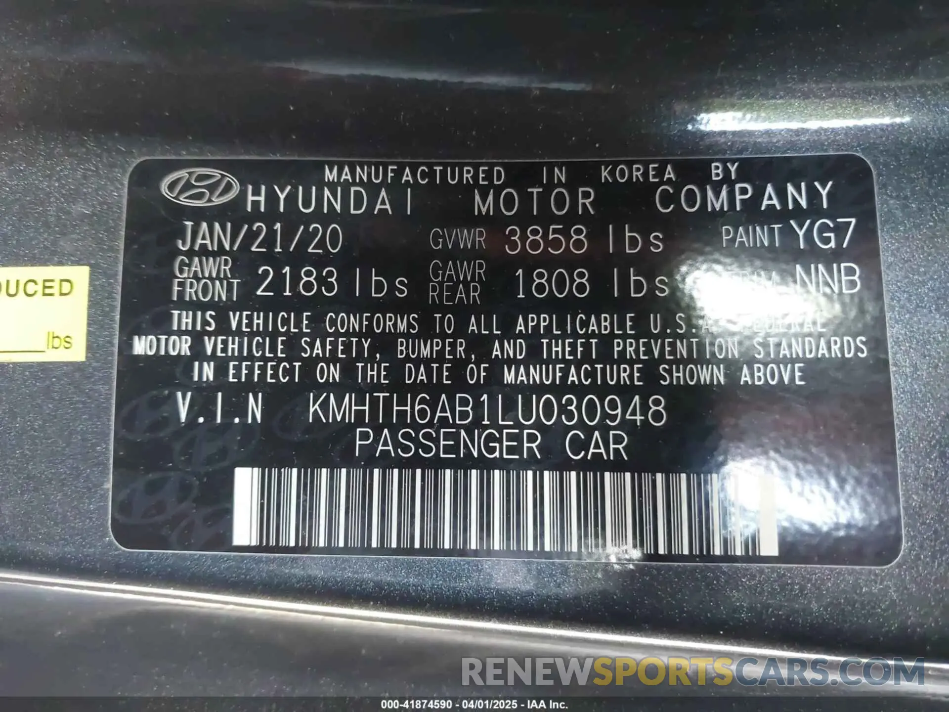 9 Фотография поврежденного автомобиля KMHTH6AB1LU030948 HYUNDAI VELOSTER 2020