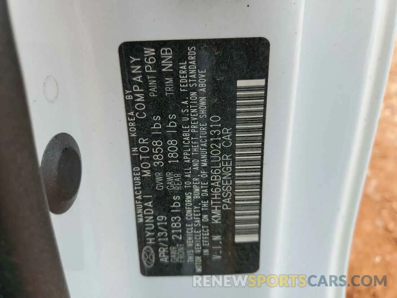 13 Photograph of a damaged car KMHTH6AB6LU021310 HYUNDAI VELOSTER 2020