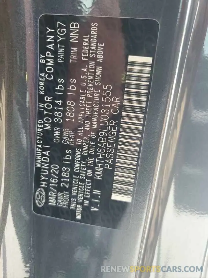 12 Photograph of a damaged car KMHTH6AB9LU031555 HYUNDAI VELOSTER 2020