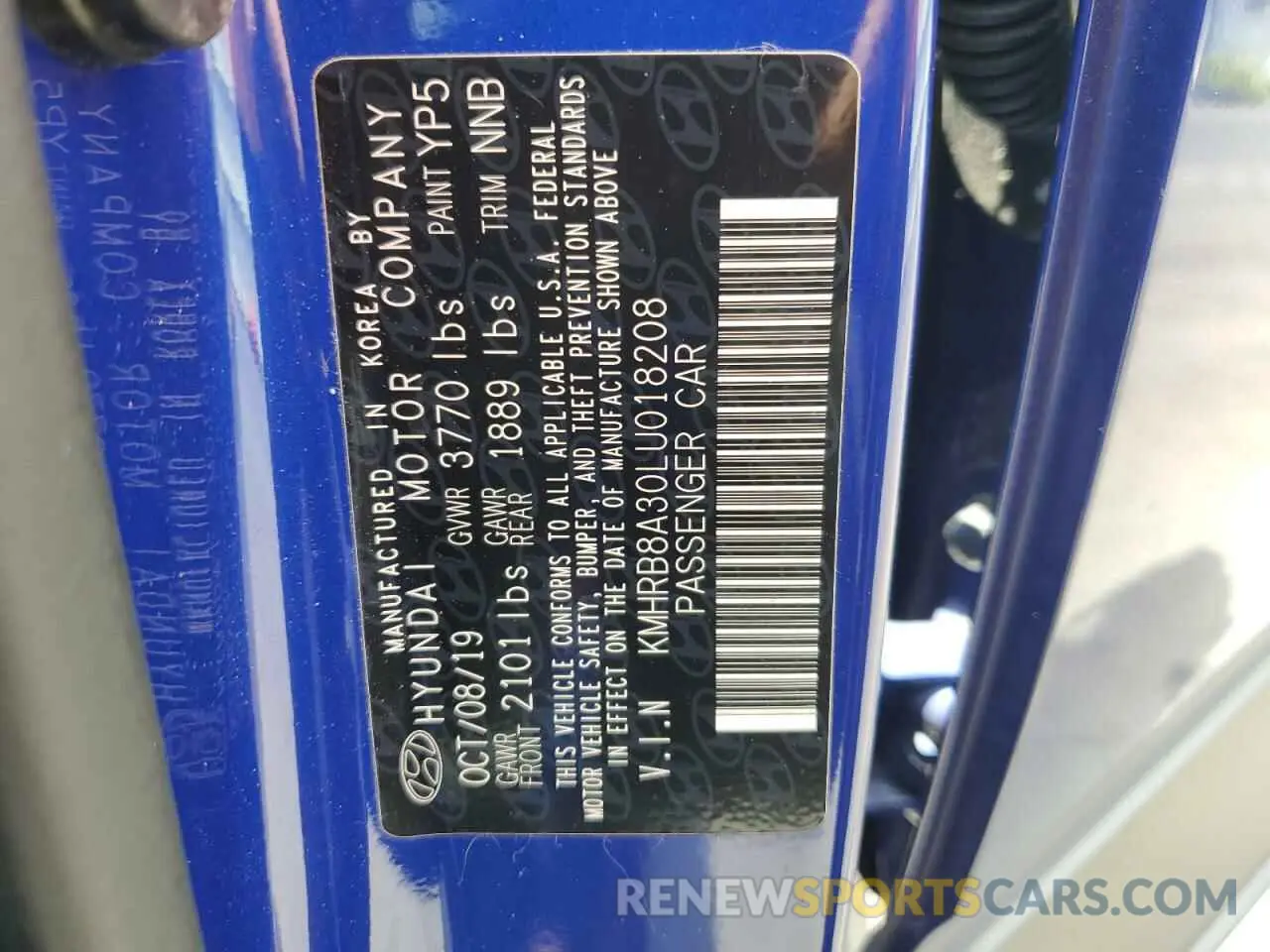 13 Фотография поврежденного автомобиля KMHRB8A30LU018208 HYUNDAI VENUE 2020