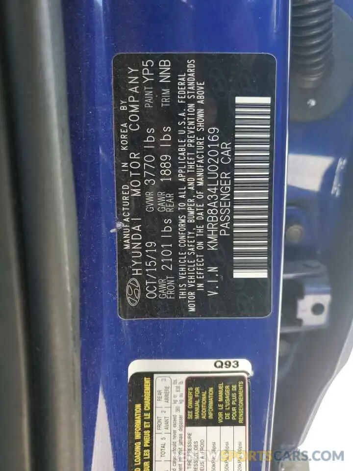 13 Photograph of a damaged car KMHRB8A34LU020169 HYUNDAI VENUE 2020