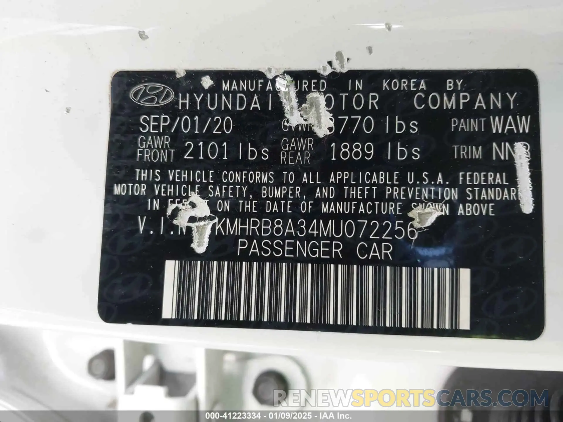 9 Фотография поврежденного автомобиля KMHRB8A34MU072256 HYUNDAI VENUE 2021