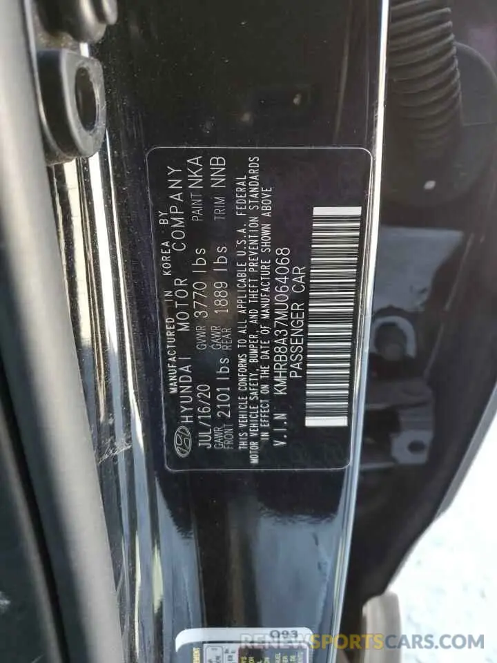 13 Photograph of a damaged car KMHRB8A37MU064068 HYUNDAI VENUE 2021