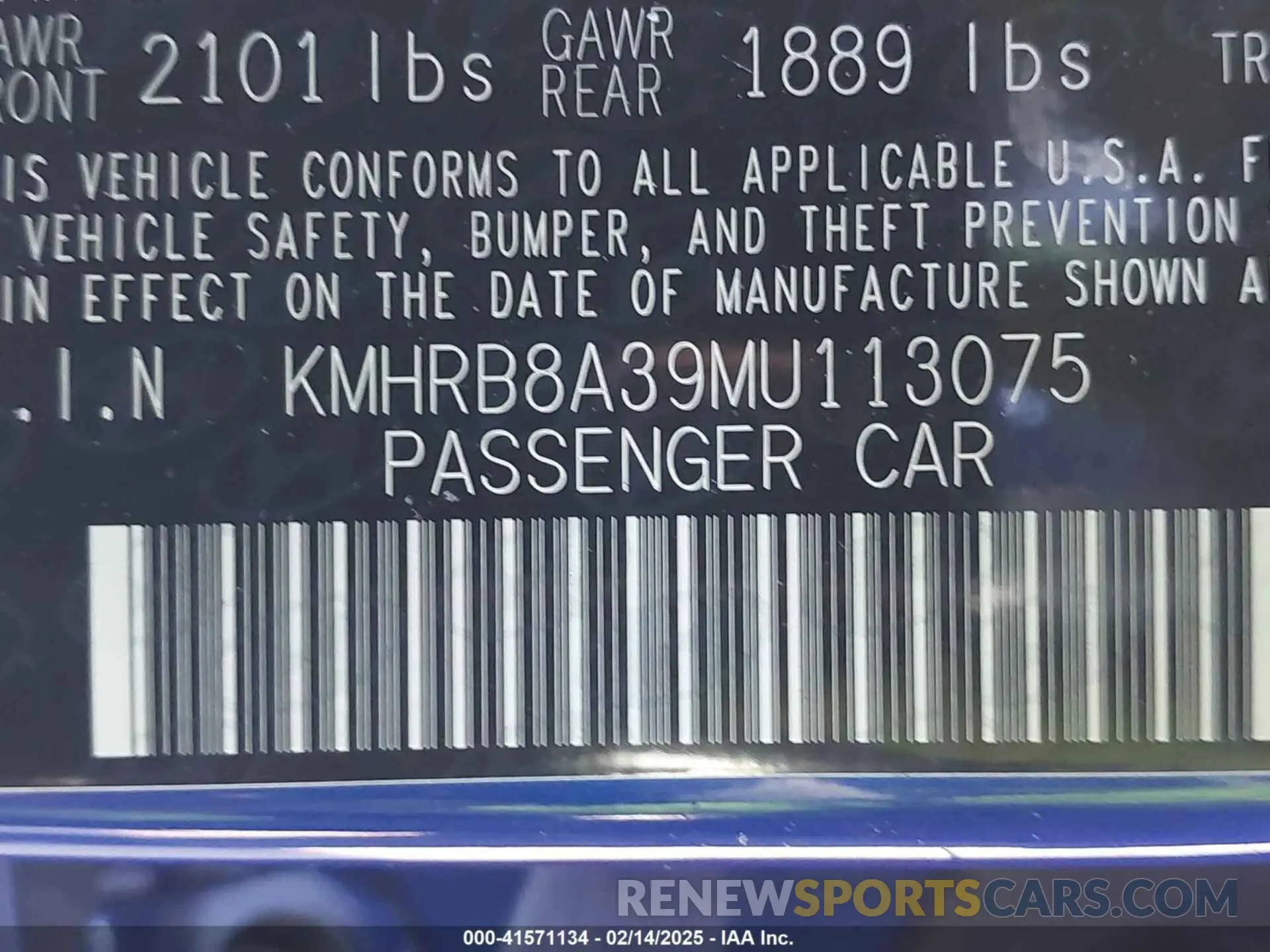 9 Photograph of a damaged car KMHRB8A39MU113075 HYUNDAI VENUE 2021