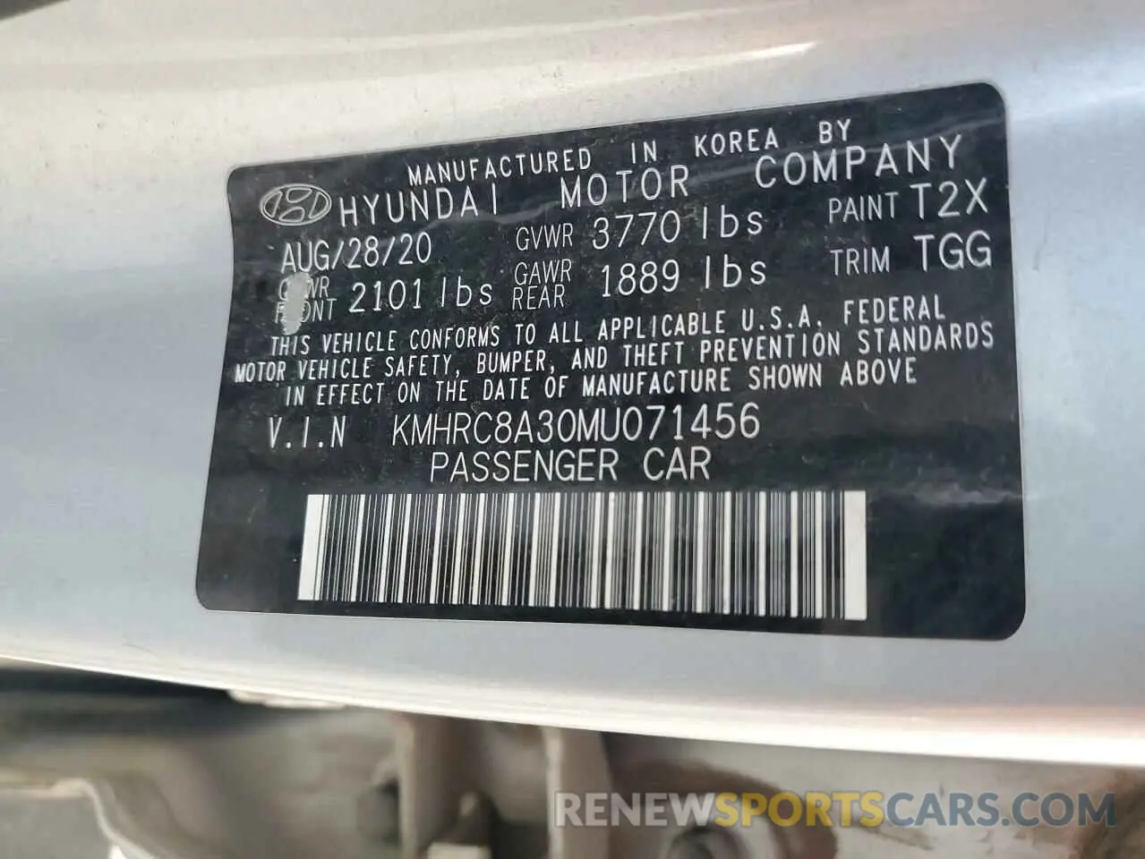 15 Photograph of a damaged car KMHRC8A30MU071456 HYUNDAI VENUE 2021
