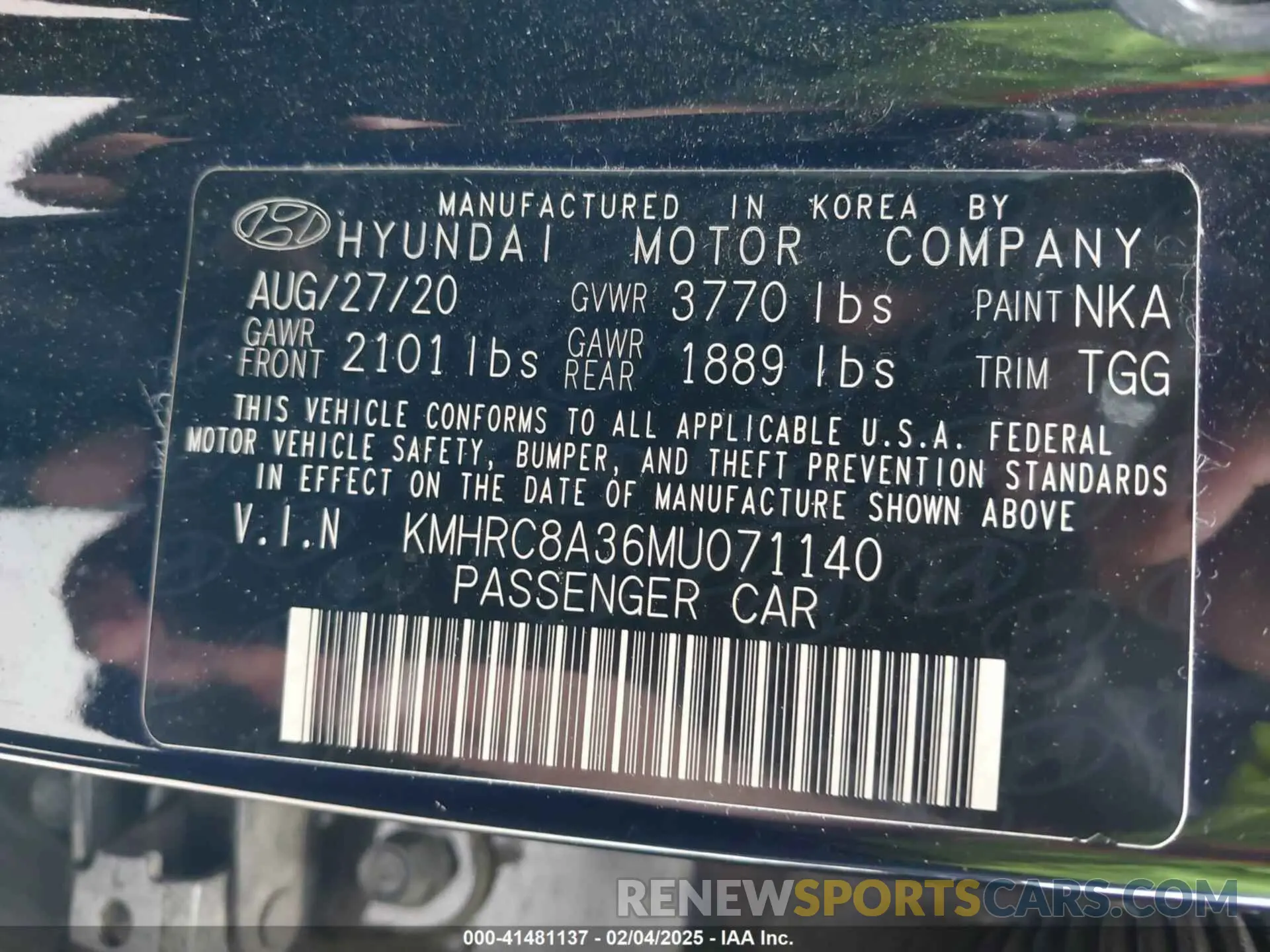 9 Photograph of a damaged car KMHRC8A36MU071140 HYUNDAI VENUE 2021