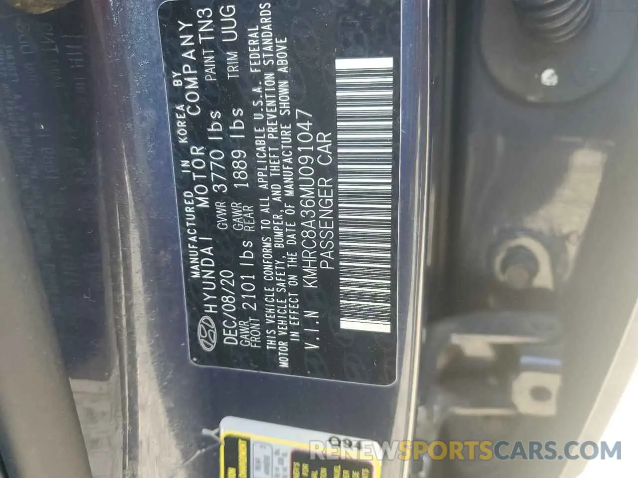 13 Photograph of a damaged car KMHRC8A36MU091047 HYUNDAI VENUE 2021