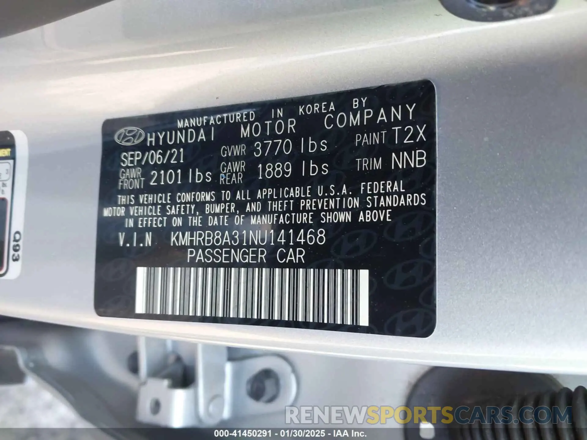9 Photograph of a damaged car KMHRB8A31NU141468 HYUNDAI VENUE 2022