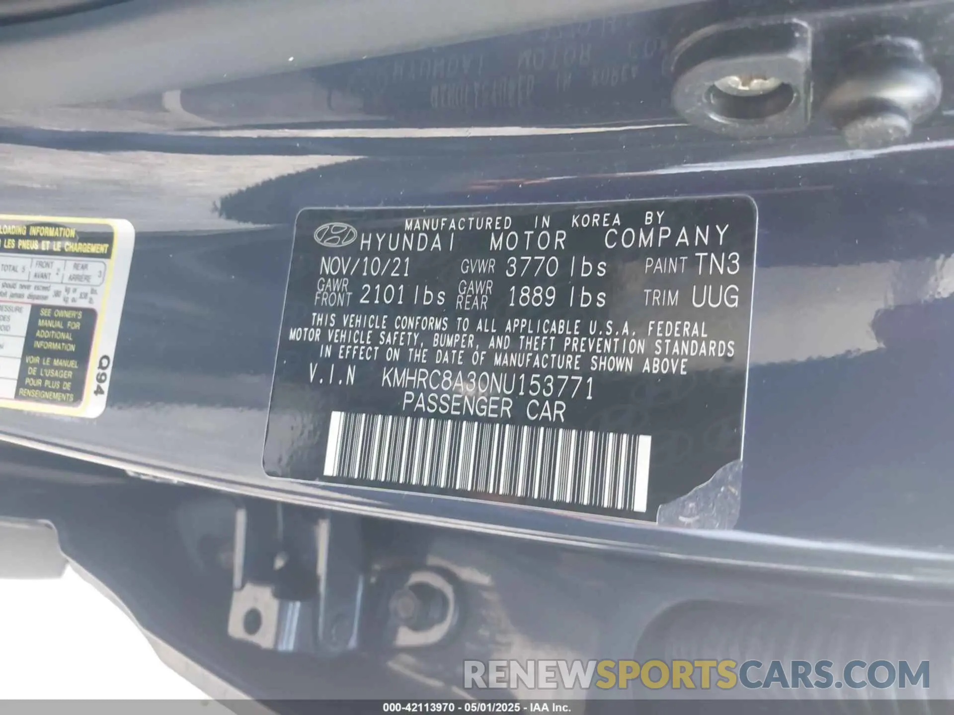 9 Photograph of a damaged car KMHRC8A30NU153771 HYUNDAI VENUE 2022