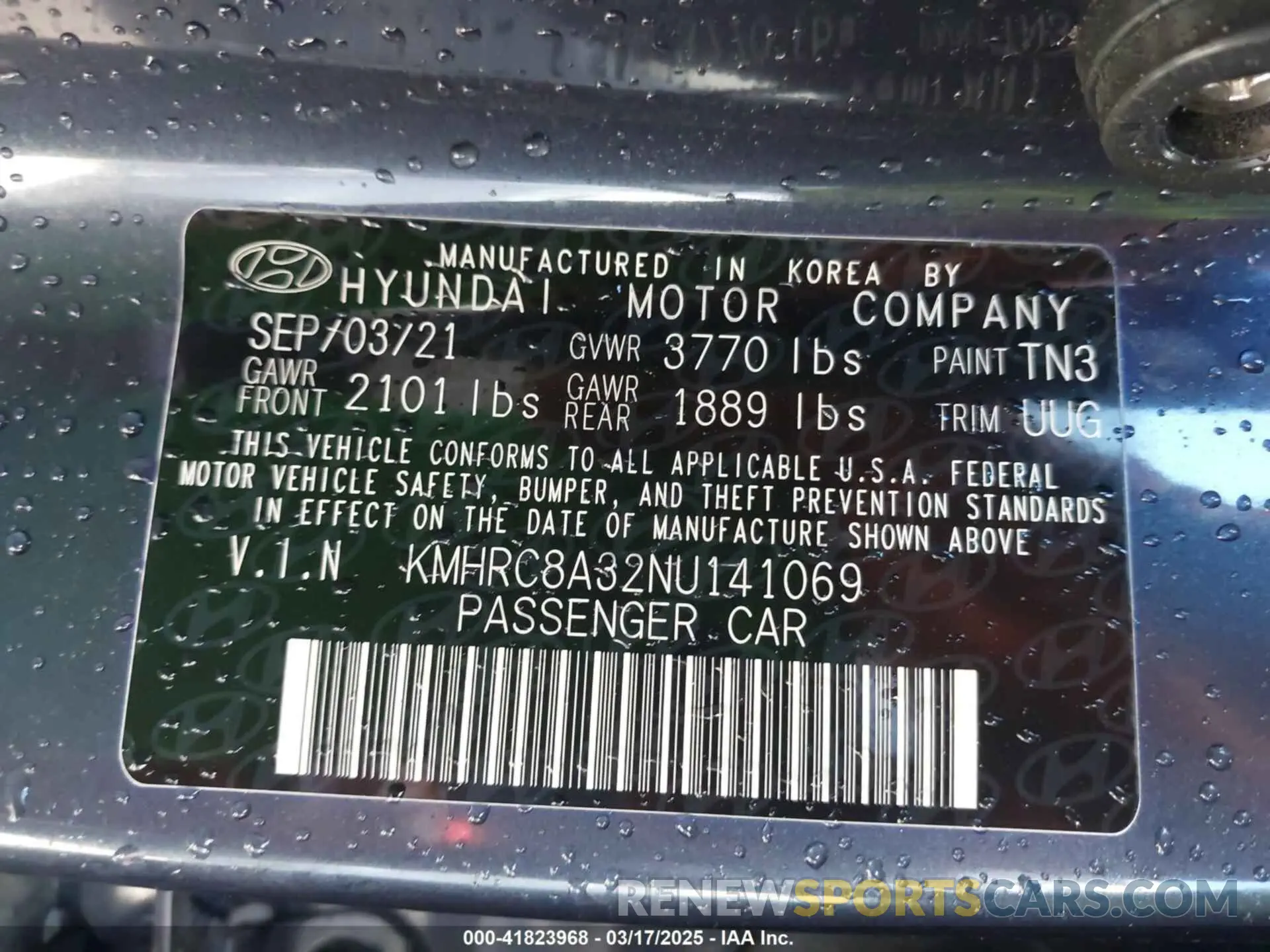 9 Photograph of a damaged car KMHRC8A32NU141069 HYUNDAI VENUE 2022