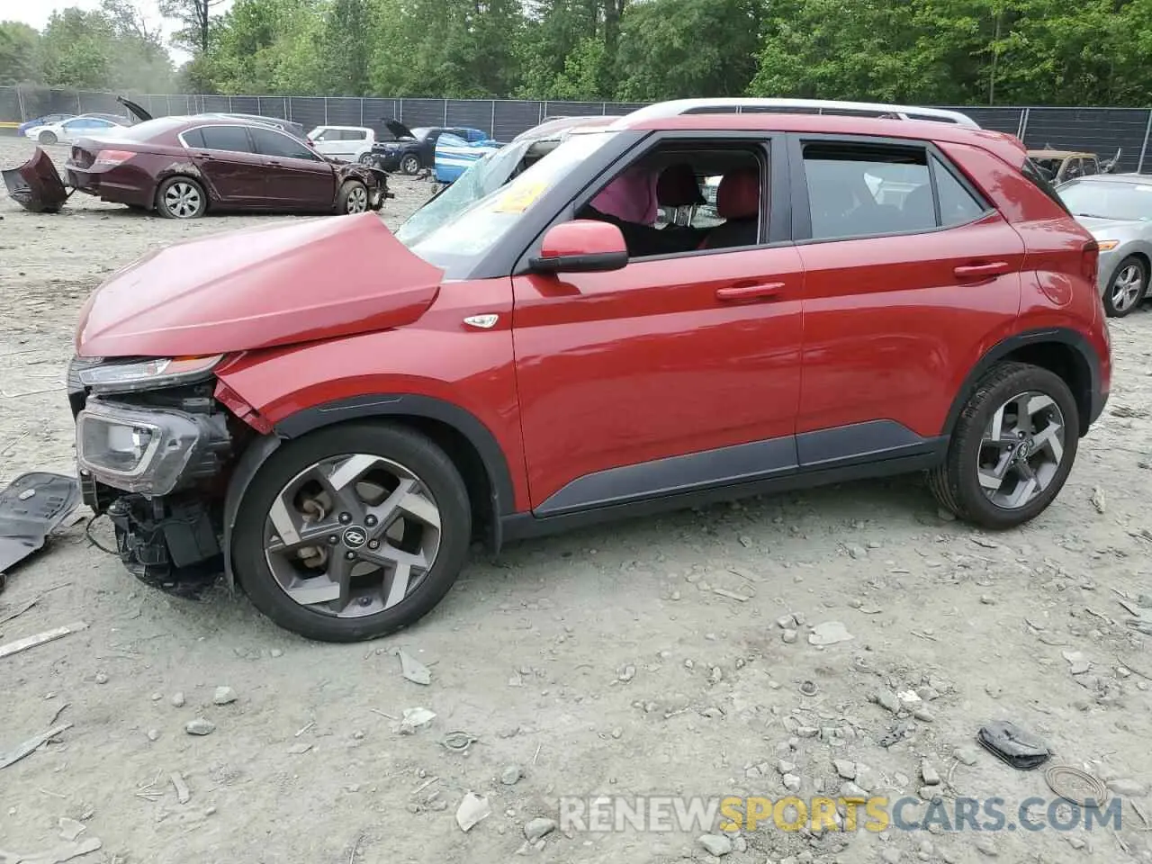 1 Photograph of a damaged car KMHRC8A32NU142870 HYUNDAI VENUE 2022
