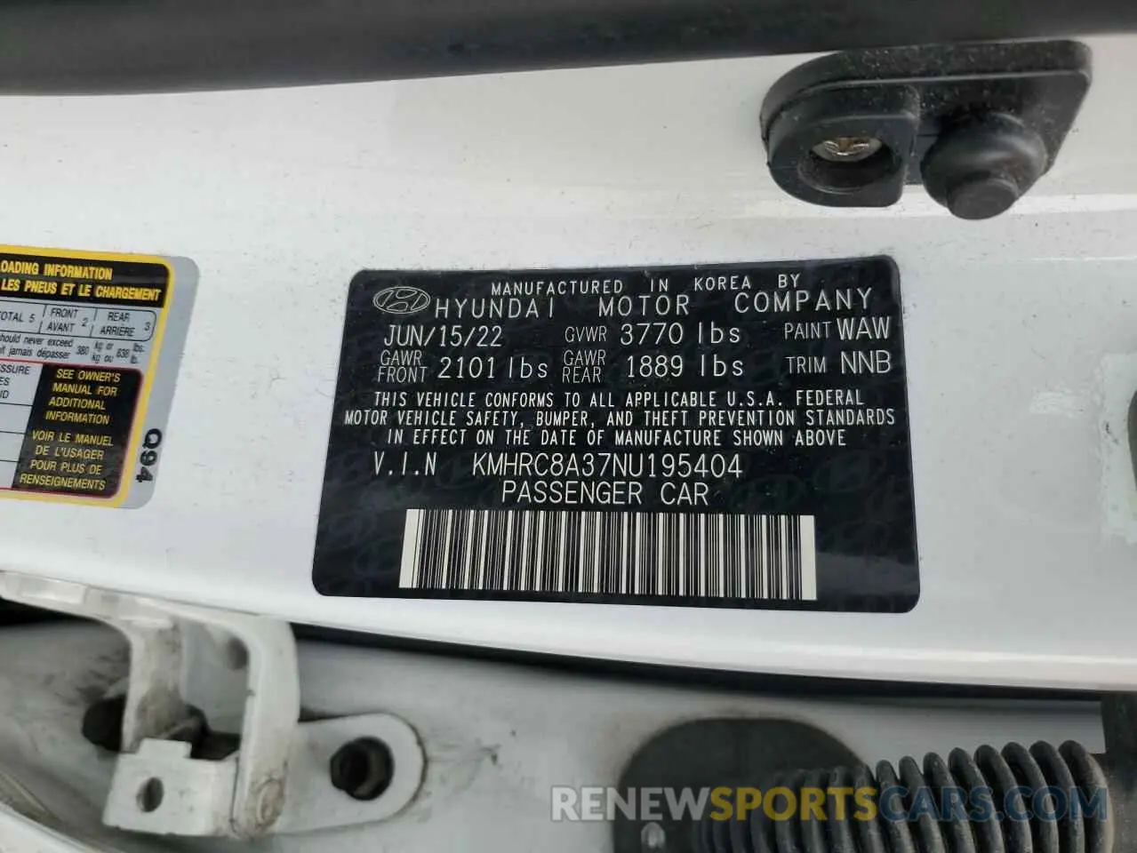 15 Photograph of a damaged car KMHRC8A37NU195404 HYUNDAI VENUE 2022