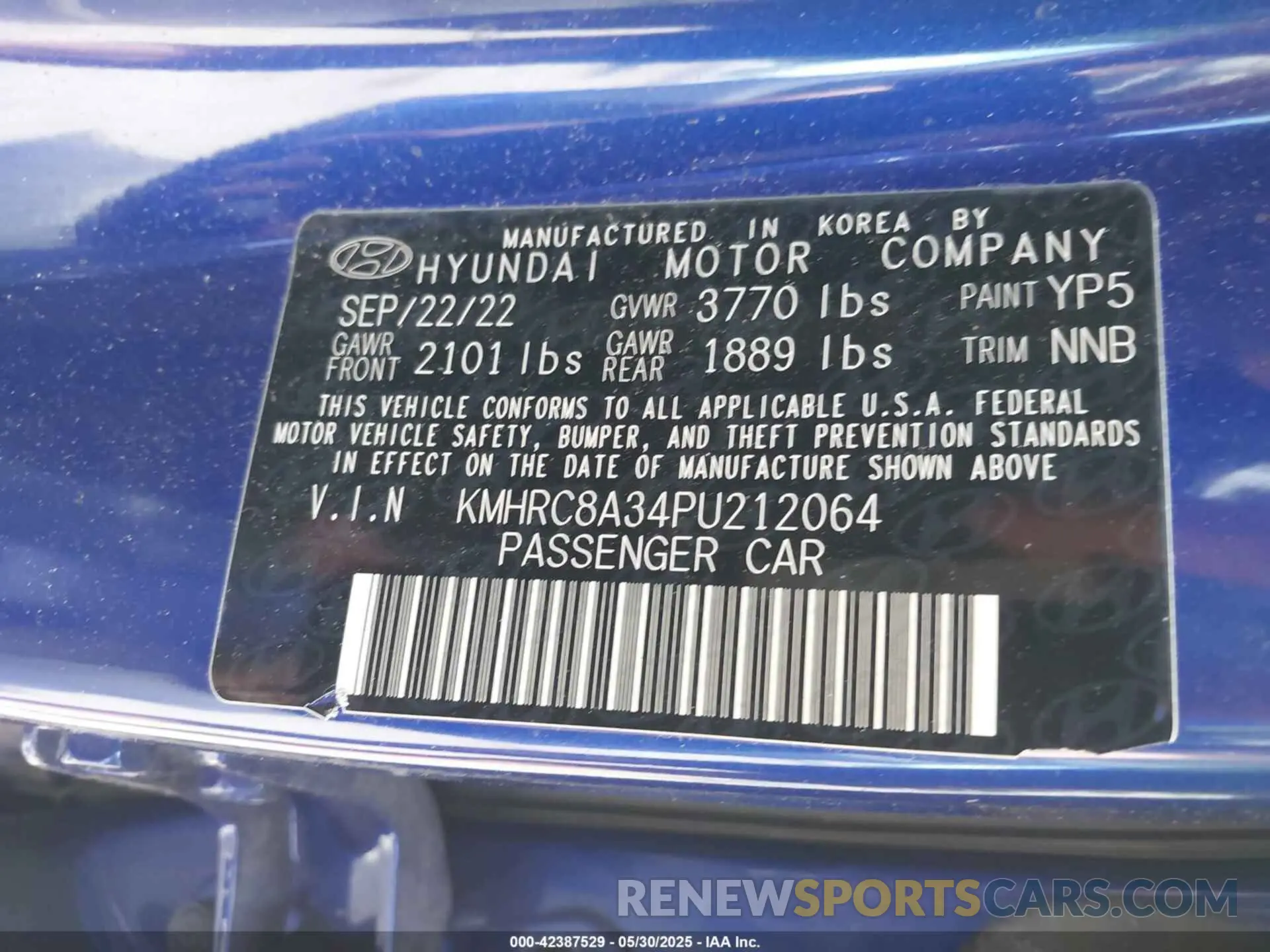 9 Фотография поврежденного автомобиля KMHRC8A34PU212064 HYUNDAI VENUE 2023