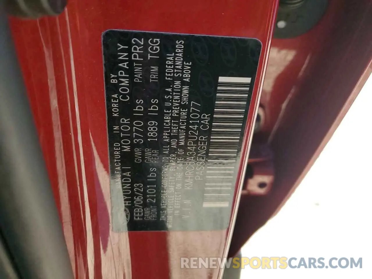 15 Photograph of a damaged car KMHRC8A34PU241077 HYUNDAI VENUE 2023