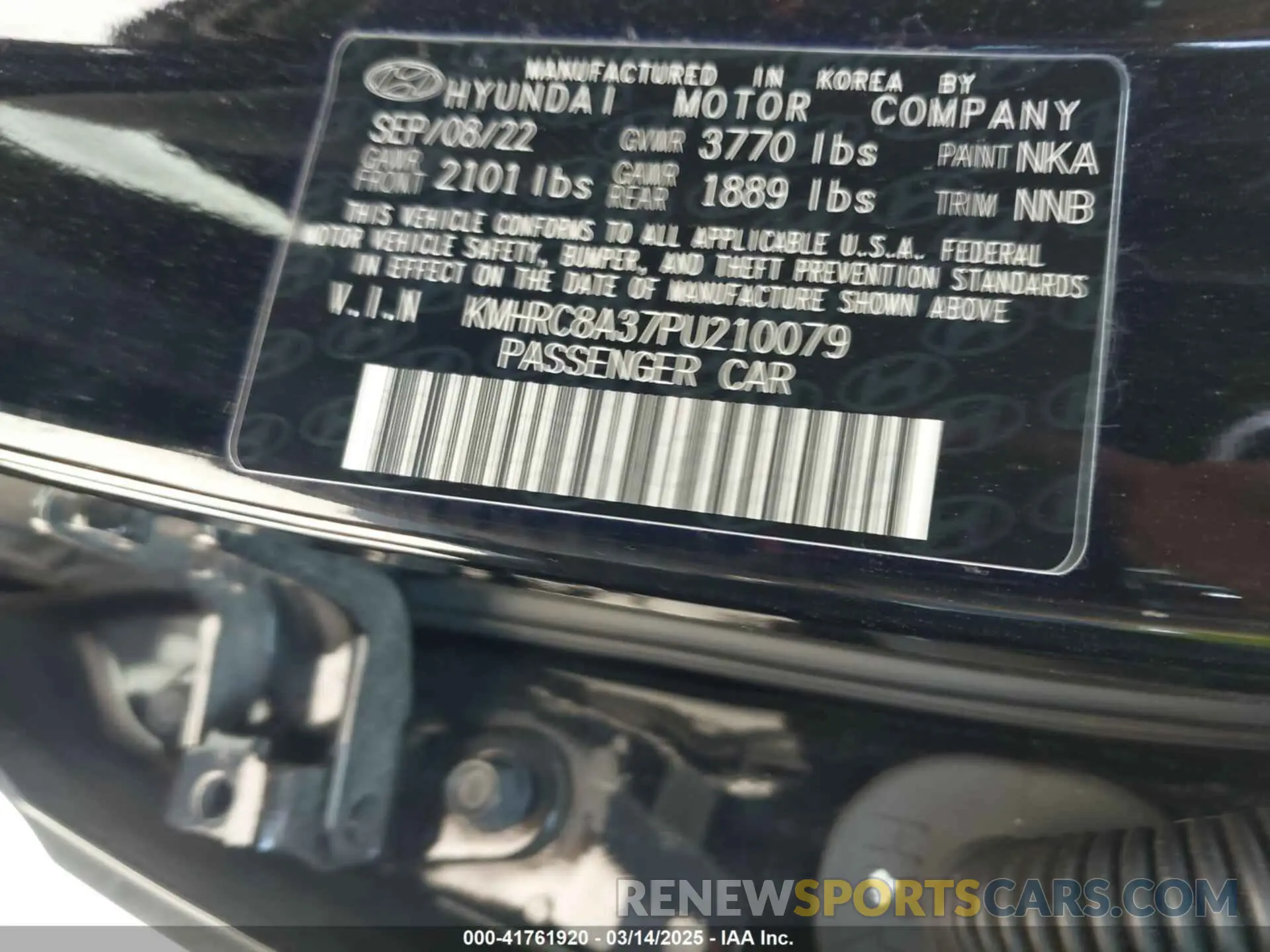 9 Фотография поврежденного автомобиля KMHRC8A37PU210079 HYUNDAI VENUE 2023