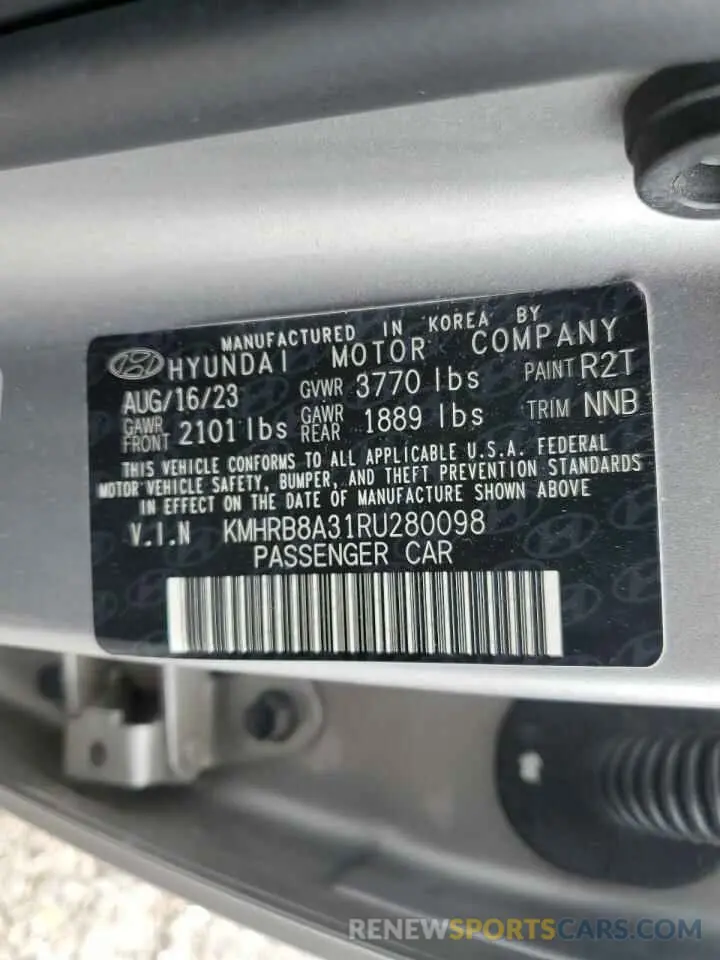 14 Фотография поврежденного автомобиля KMHRB8A31RU280098 HYUNDAI VENUE 2024